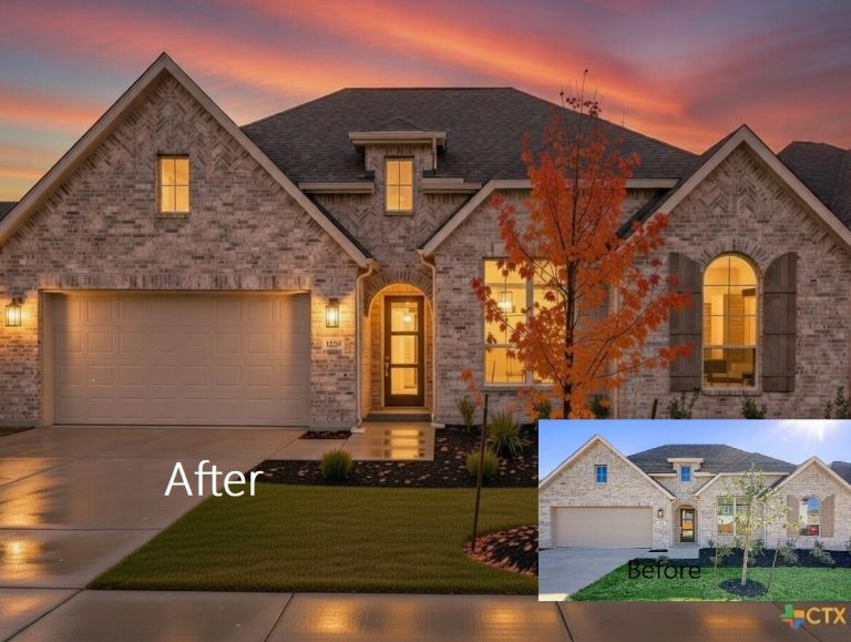 before and after real estate photo twilight conversion adding striking features 